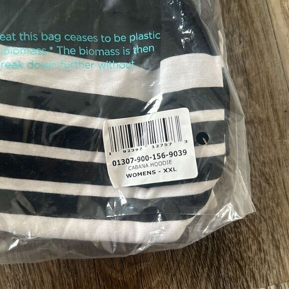 Coolibar Women's Black & White Striped SPF 50 Sun Protection Top Size XXL NWT - Picture 3 of 3